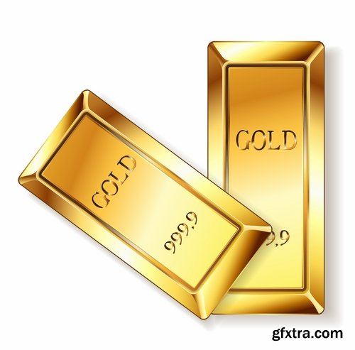 Gold bullion precious metal 25 EPS