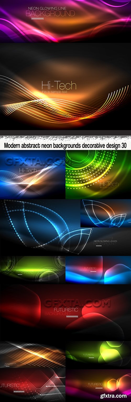 Modern abstract neon backgrounds decorative design 30