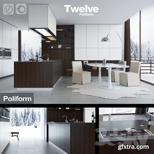 Kitchen Poliform Varenna Twelve (vray + corona)