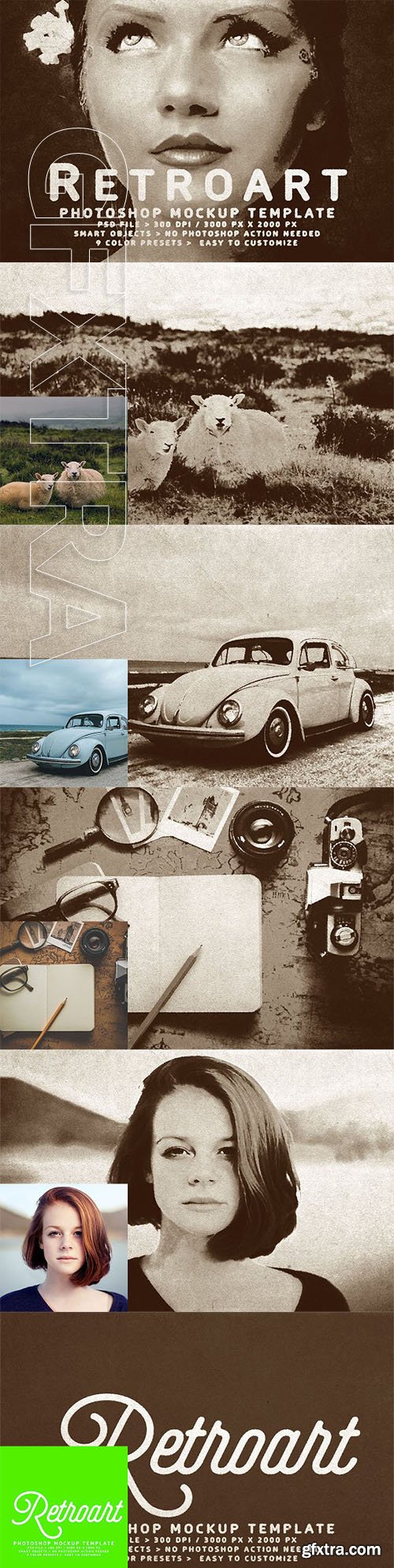 CreativeMarket - Retroart Mockup Template 2442185