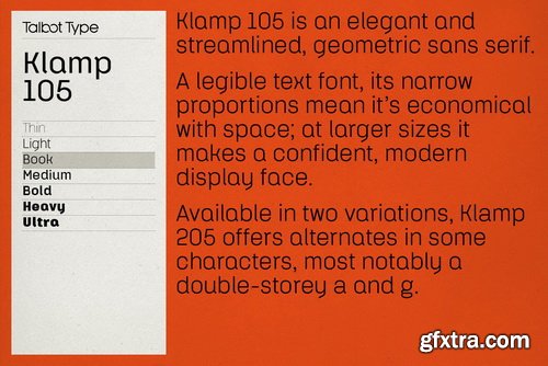 Klamp 105 Font Family