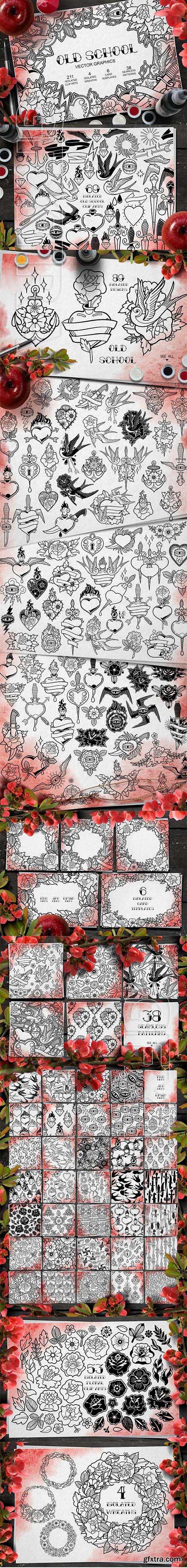 CreativeMarket - Old school - coloring pages 2440753