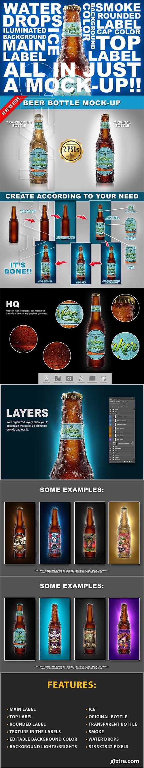 CreativeMarket - Beer Bottle Mockup 2441317