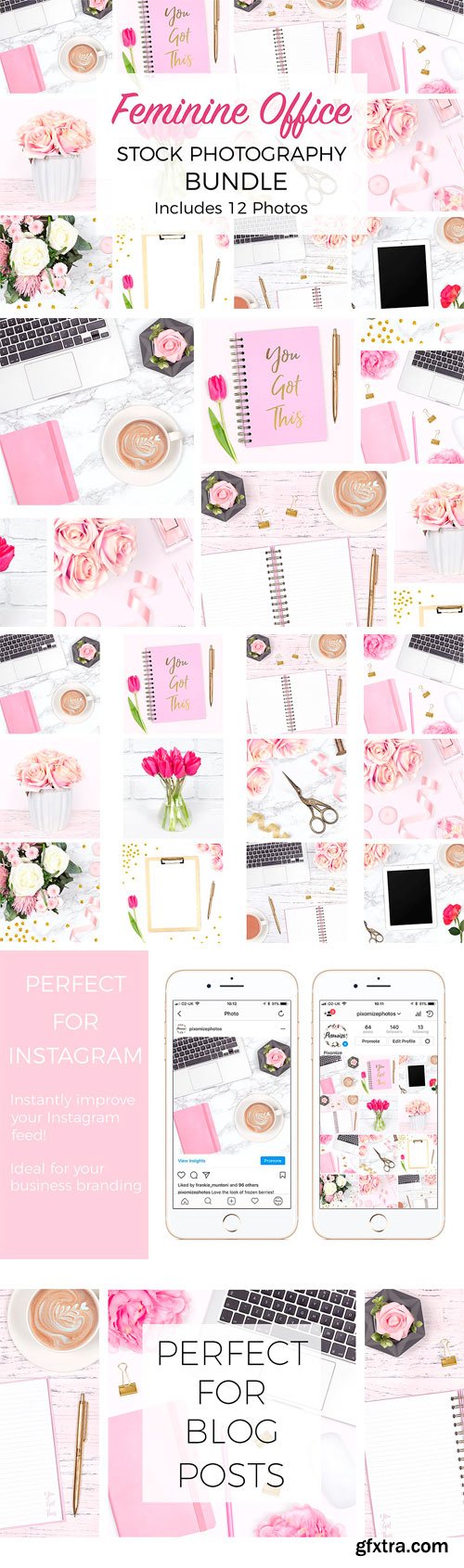 CM - Feminine Desk Stock Photo Bundle 2336821