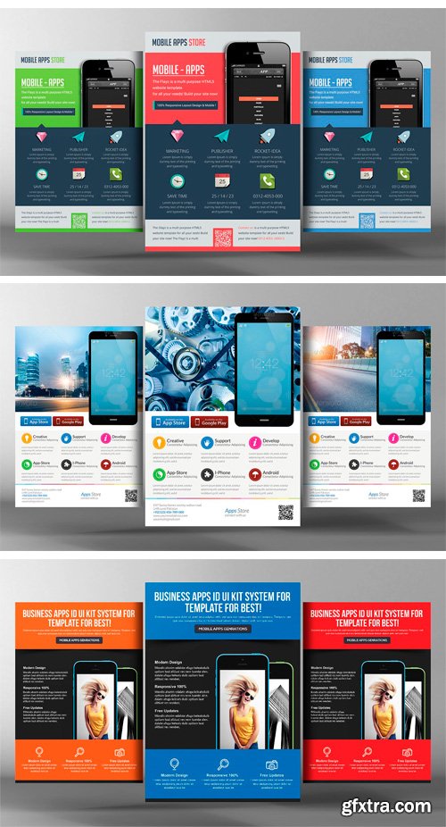 CM - 5 Mobile App Flyers Bundle 2350201