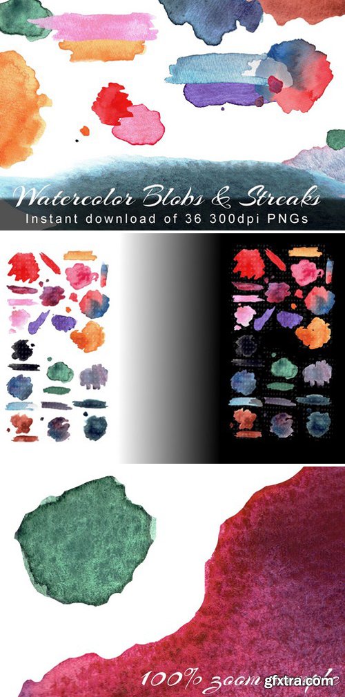 CM - Watercolor Blobs and Streaks 2379632