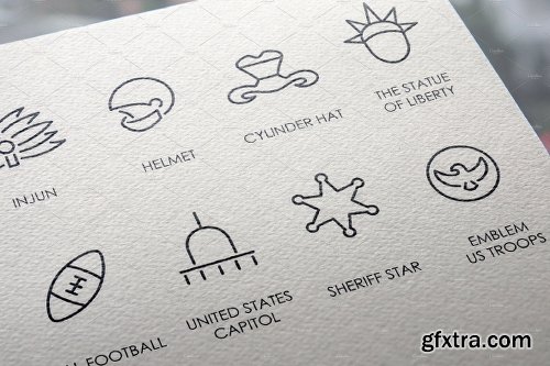 CreativeMarket UNITED STATES Thinline Icons 2303781