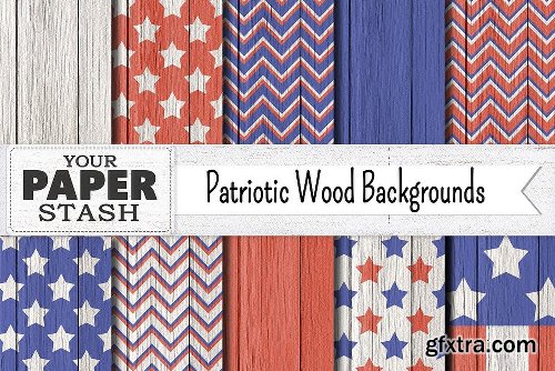 CreativeMarket Patriotic Digital Paper Wood Texture 2297362