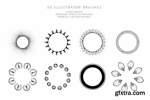 CreativeMarket Mandala Illustrator Brushes 2296923