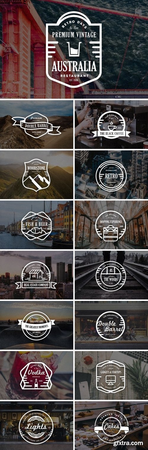 CM - 15 Vintage Logos & Badges V1 2079384