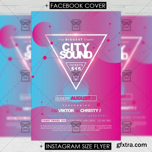 City Sounds – Premium A5 Flyer Template