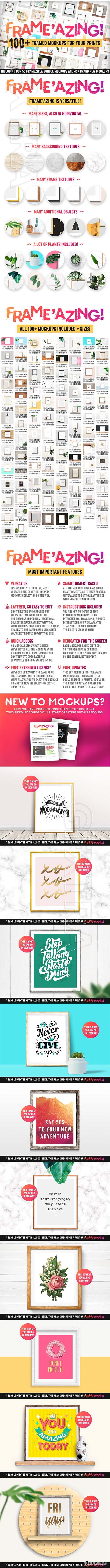 CreativeMarket - Frame azing 100+ Poster Mockups 2117014