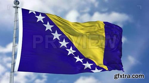 Bosnia And Herzegovina Flag Animation - Motion Graphics 73091