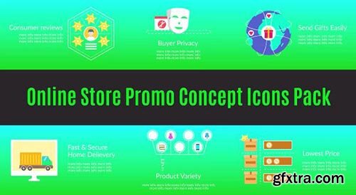 Online Store Promo Concept Icons Pack - After Effects 75096