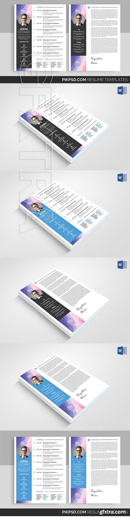 CreativeMarket - Resume CV Set 2171478