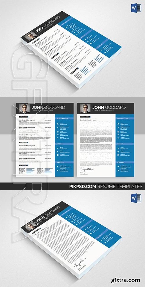 CreativeMarket - Resume CV Set 2171469