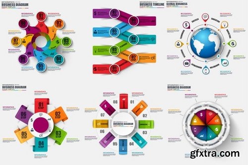 Abstract 3d business infographics