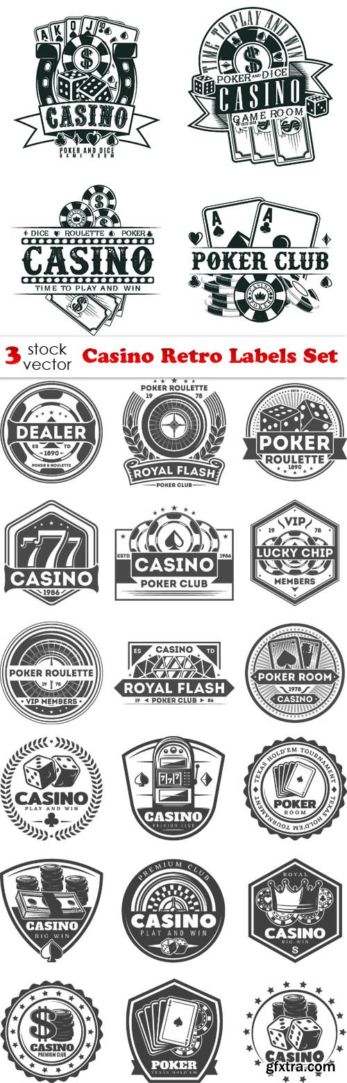 Vectors - Casino Retro Labels Set