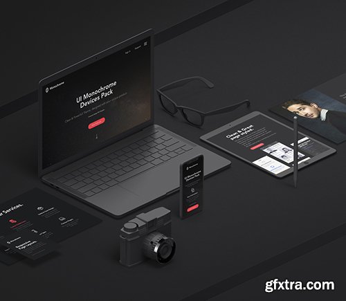 UI Monochrome Psd Devices Pack Vol 3