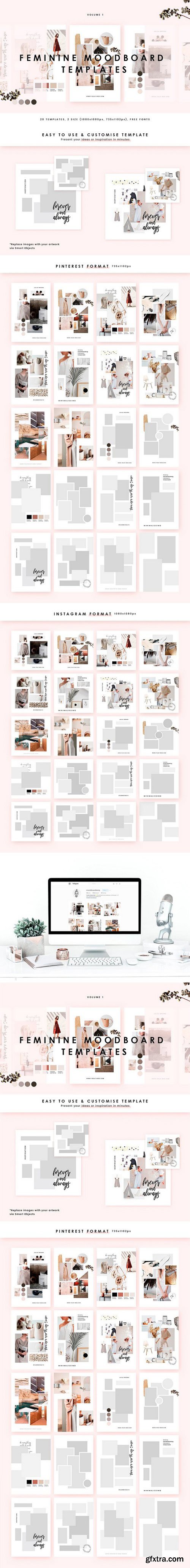 CM - Feminine Mood board Templates 2369918