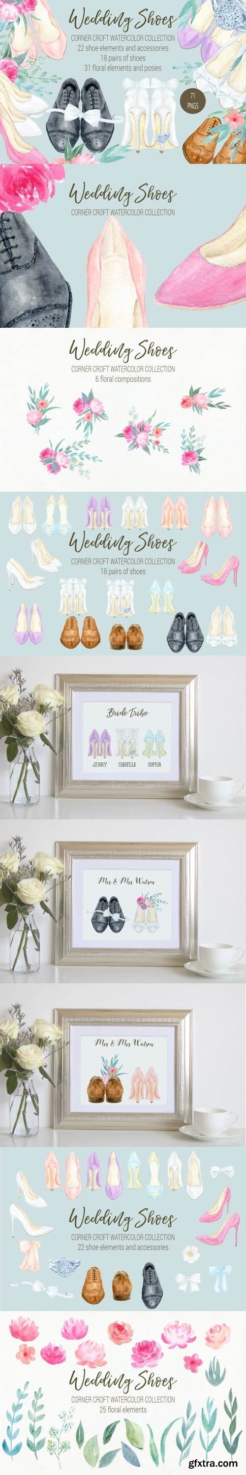 Watercolor Wedding Shoes Collection