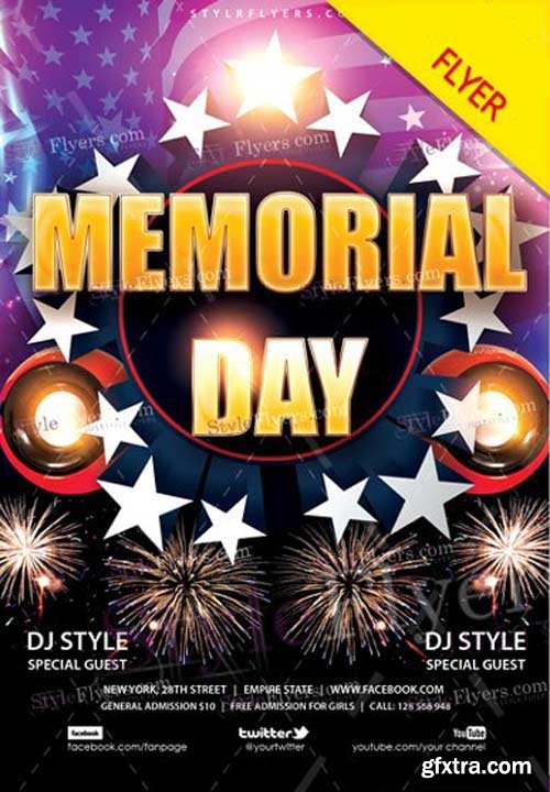 Memorial Day v20 2018 Flyer PSD