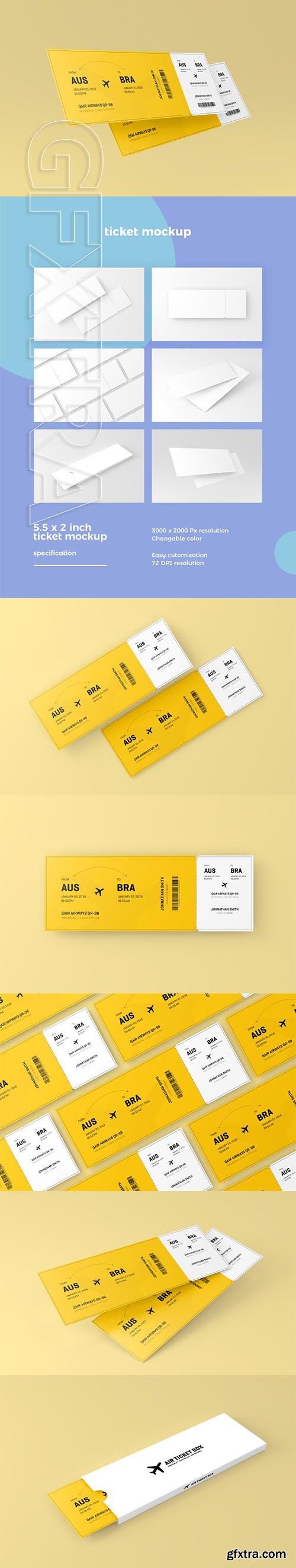 CreativeMarket - Ticket Mockup 2444561