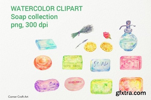 Watercolor soap clipart