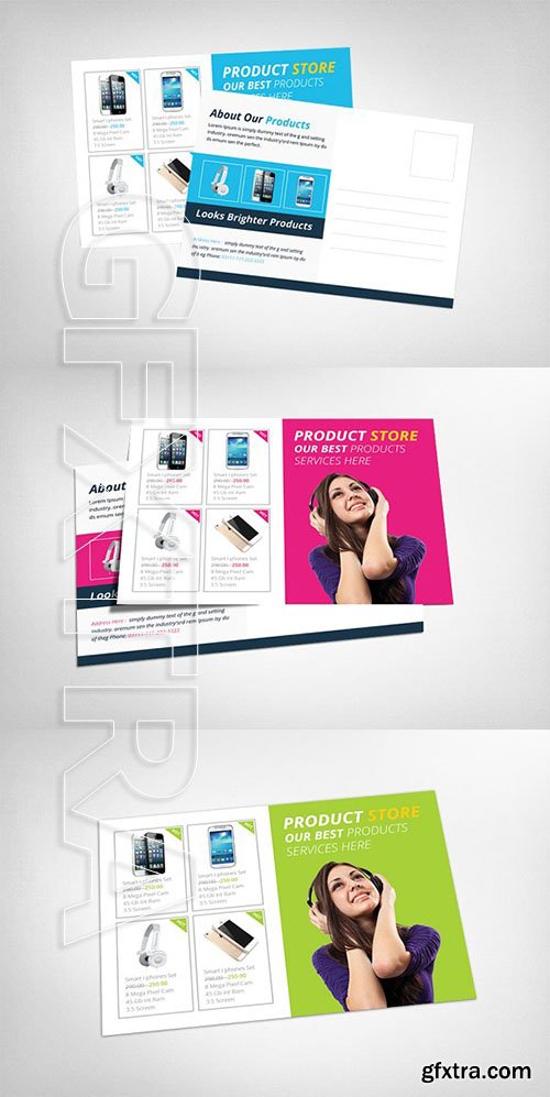 CreativeMarket - Products Postcard Template 2443322