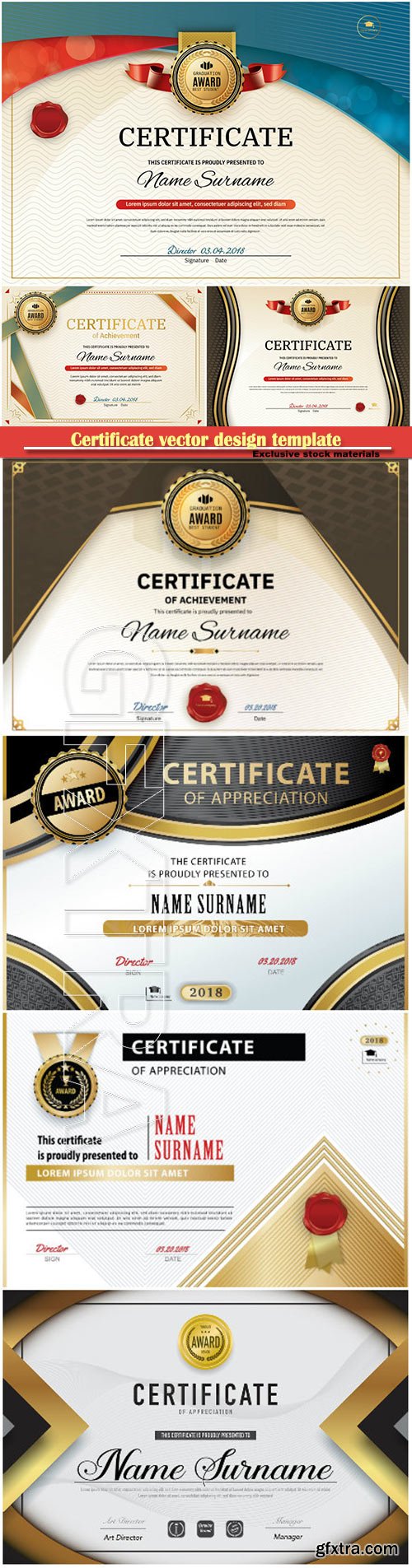 Certificate and vector diploma design template # 65