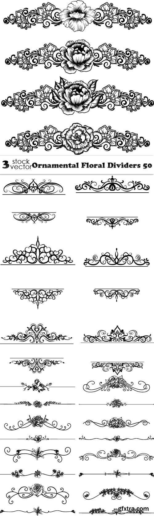 Vectors - Ornamental Floral Dividers 50