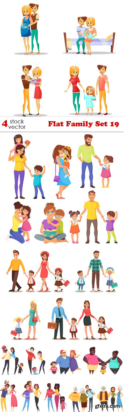 Vectors - Flat Family Set 19