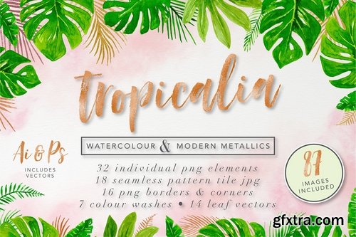 CM - Tropical Watercolor Clipart Set 2362516