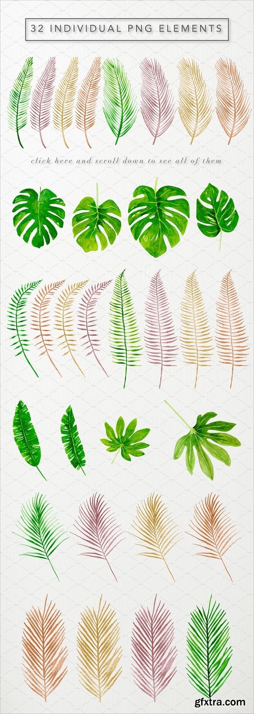 CM - Tropical Watercolor Clipart Set 2362516