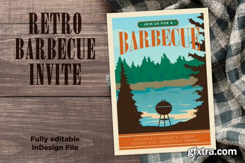 CreativeMarket Retro Vintage BBQ Invite 2376482