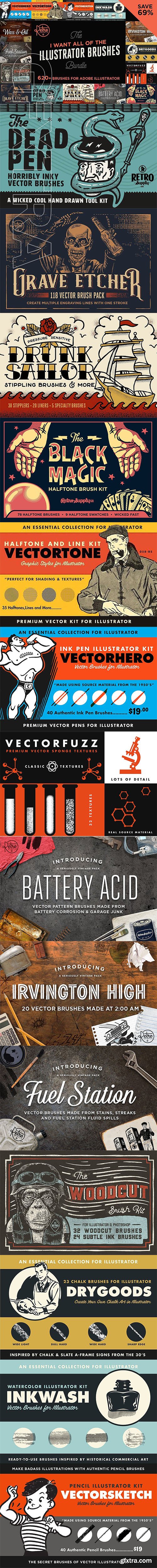 CreativeMarket - I Want All the Illustrator Brushes 2443998