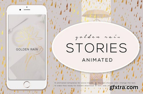 CreativeMarket ANIMATED STORIES GOLDEN RAIN 2381335