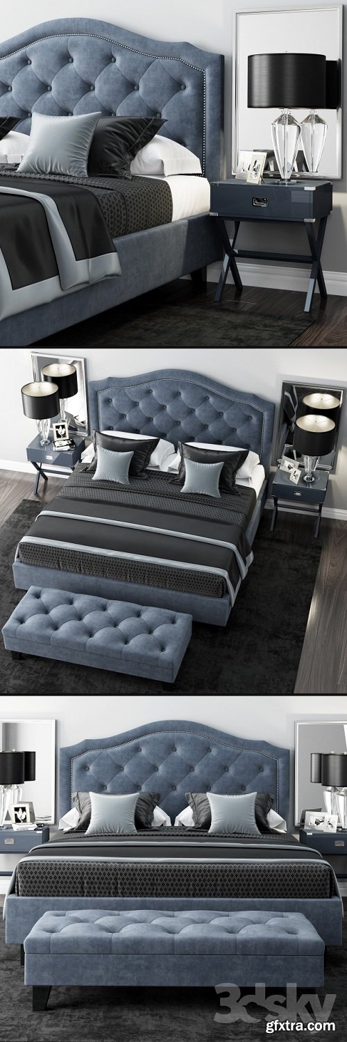 Bed LuXeo Brentwood Queen Tufted