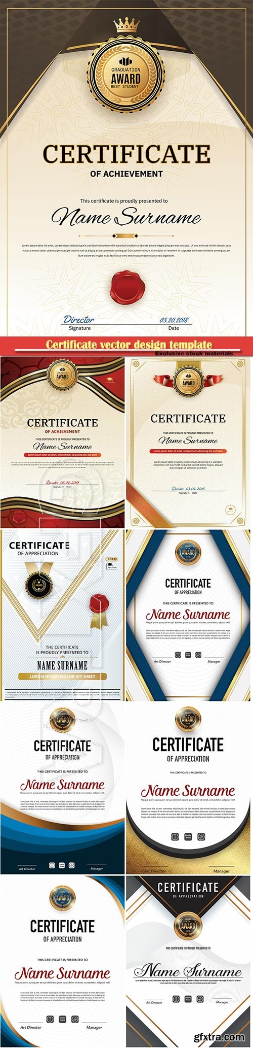 Certificate and vector diploma design template # 66