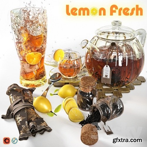 Tea with lemon (Lemon Fresh) 3d Model