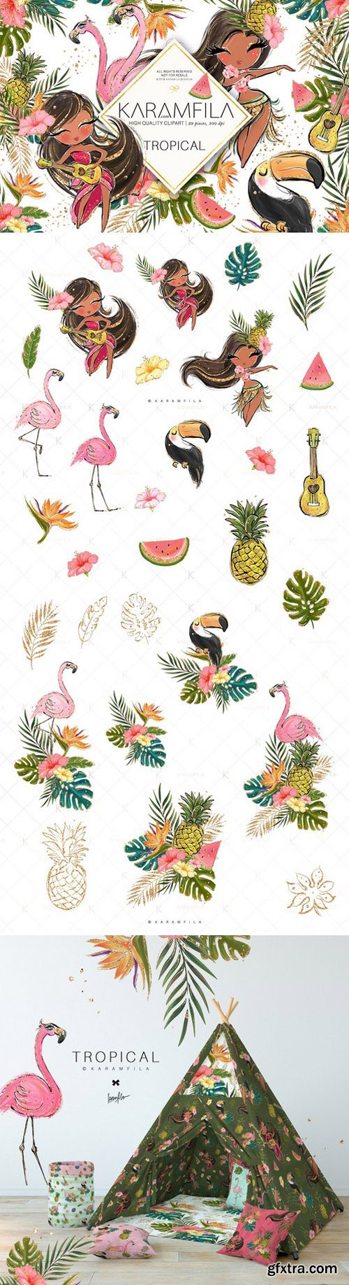 CM - Hawaii Hula-Girls Clipart 2377547