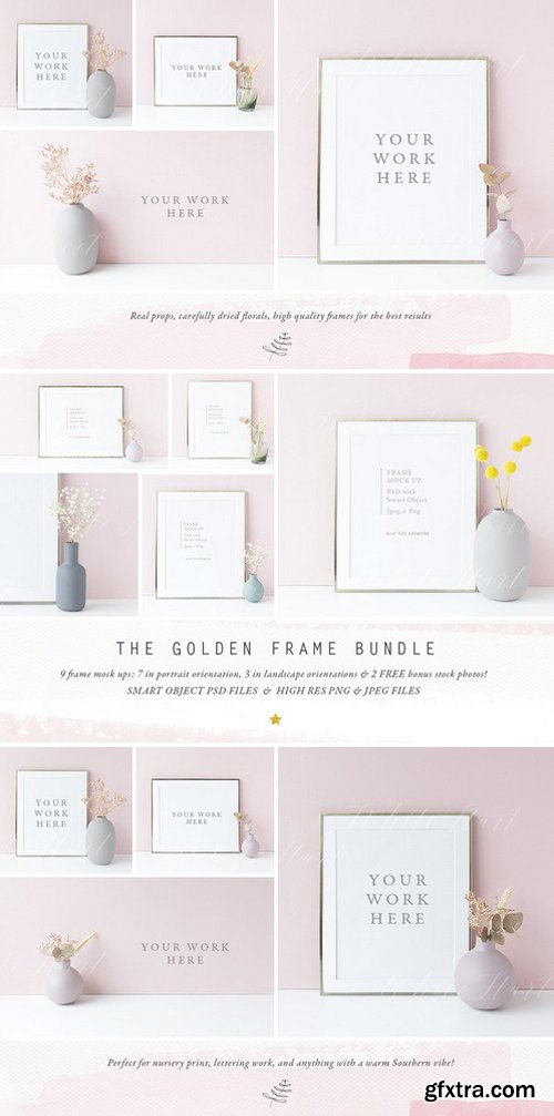 CM - The Golden Frame mock up BUNDLE 2379362