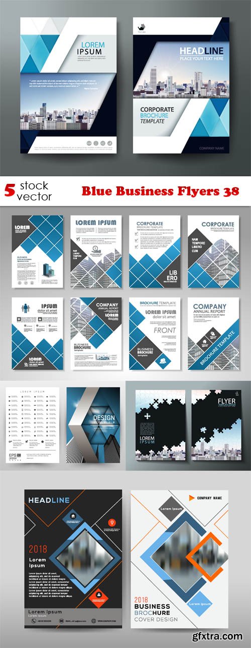 Vectors - Blue Business Flyers 38