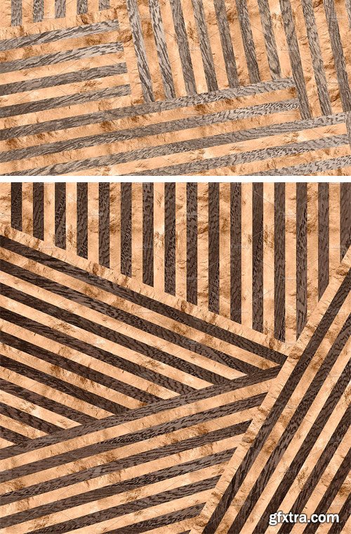 CM - Wood & Gold Inlaid Stripes 2350286