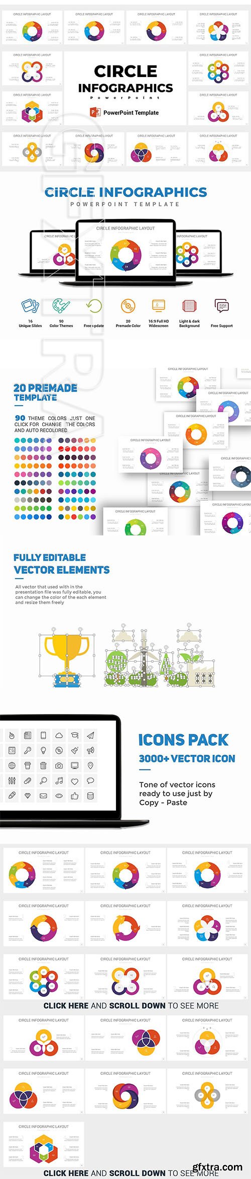 CreativeMarket - Circle infographics PowerPoint 2444462