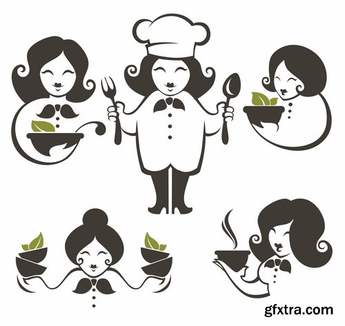 Chef restaurant vector logo illustration of the business campaign 42-25 Eps