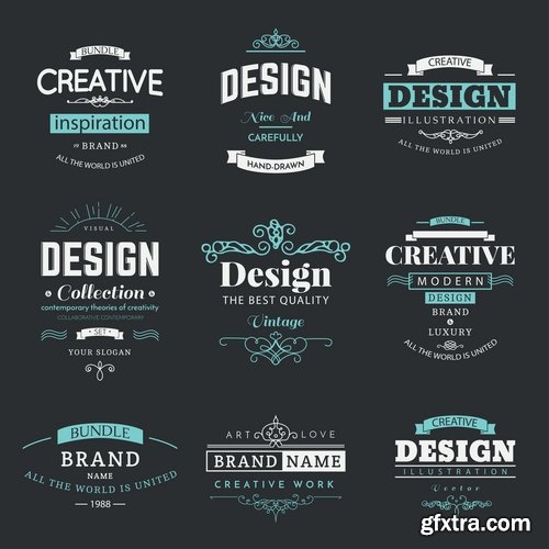 Logo sticker template banner icon 25 EPS