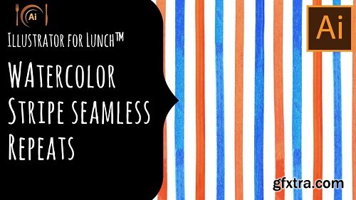 Illustrator for Lunch™ - Watercolor stripe seamless repeating pattern