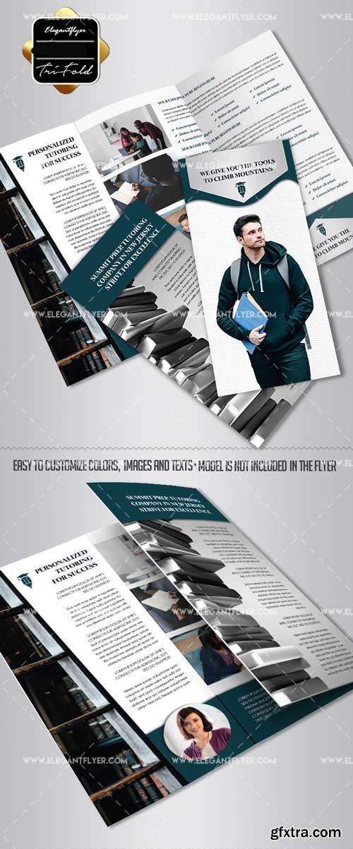 Academic Tutor School V1 2018 Tri-Fold Brochure PSD Template