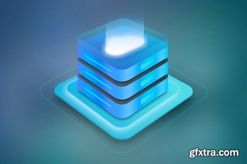 Cloud Hosting Server Isometric